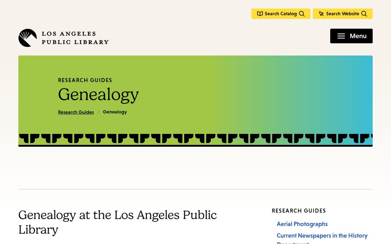 Los Angeles people search with LAPL genealogy records