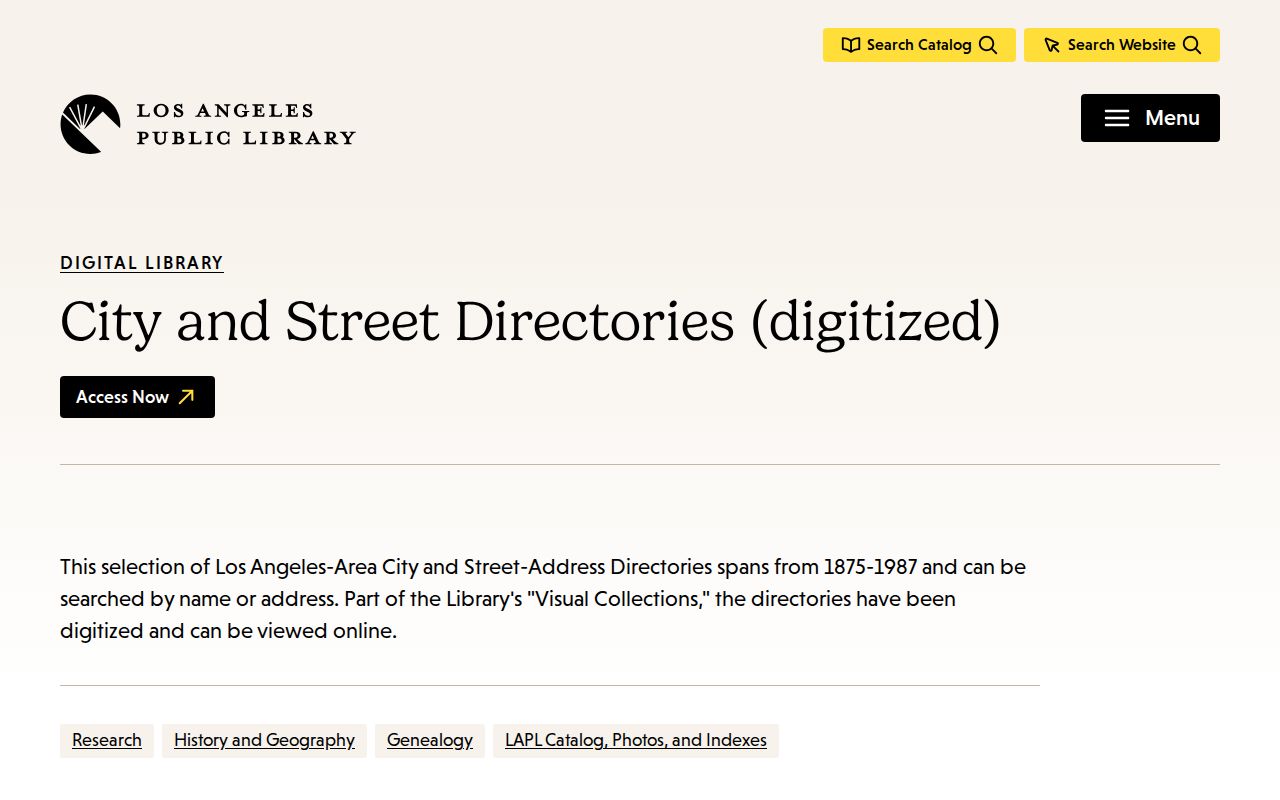 Los Angeles people directories digitized city and street volumes