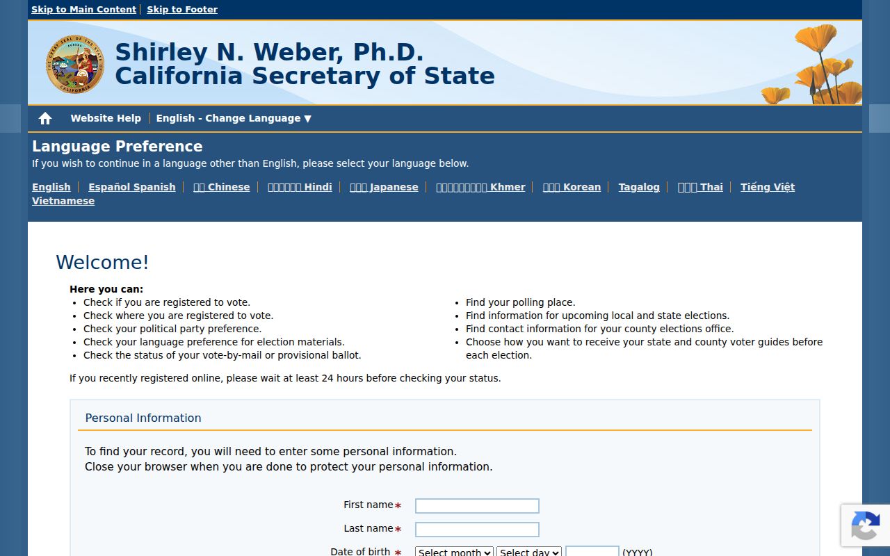 Los Angeles voter registration statewide status lookup